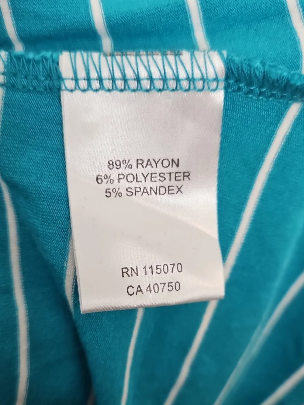 Nina Leonard Teal Striped Sleeveless Tie-Front Top - Picture 3 of 6